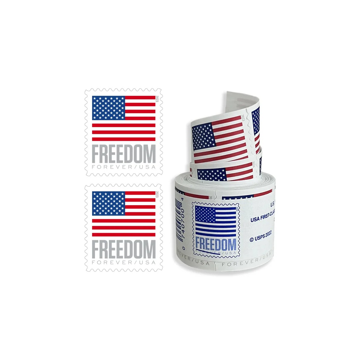 U.S. Flag Forever Stamps Roll of 100 2023 USPS Forever Stamps - Hot Deals & Bulk Savings product image