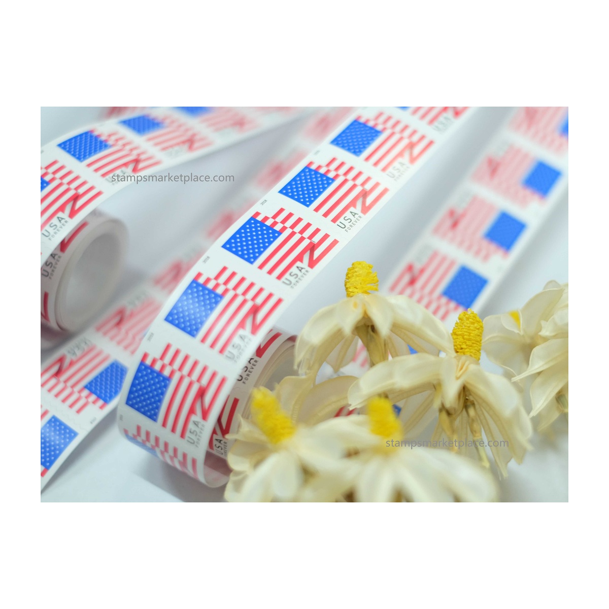 U.S. Flag Forever Stamps Roll of 100 2018 USPS Forever Stamps - Hot Deals & Bulk Savings product image