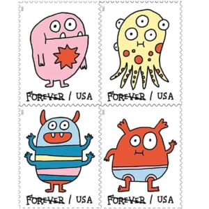 Message Monsters 2021 USPS Forever Stamps - Sheet of 20 (5-Pack) - Art, Kids & Topical Culture product image