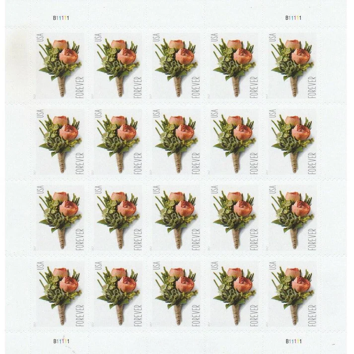 Celebration Boutonniere 2017 USPS Forever Stamps - Sheet of 20 (5-Pack) - Commemorative & Heritage Stamps product image