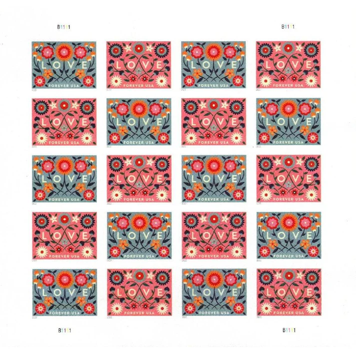 Love 2022 USPS Forever Stamps - Sheet of 20 (5-Pack) - Commemorative & Heritage Stamps product image