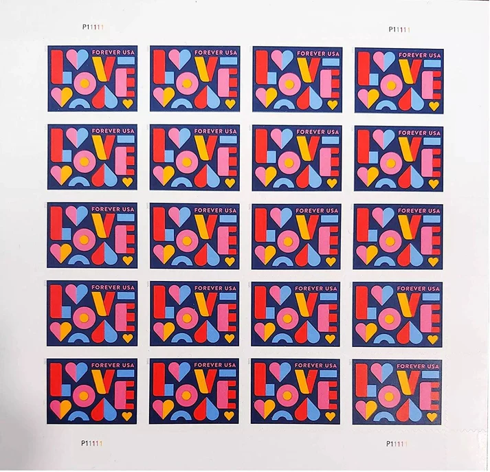 Love Wedding 2021 USPS Forever Stamps - Sheet of 20 (5-Pack) - Commemorative & Heritage Stamps product image