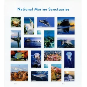 National Marine Sanctuaries 2022 USPS Forever Stamps - Sheet of 16 (5-Pack) - U.S. Flag & Patriotic Stamps product image