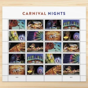 Carnival Nights 2024 USPS Forever Stamps - Sheet of 20 (5-Pack) - Commemorative & Heritage Stamps product image