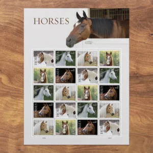 Horses 2024 USPS Forever Stamps - Sheet of 20 (5-Pack) - Commemorative & Heritage Stamps product image