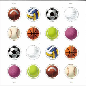 Sports Balls 2017 USPS Forever Stamps - Sheet of 16 (5-Pack) - Commemorative & Heritage Stamps product image
