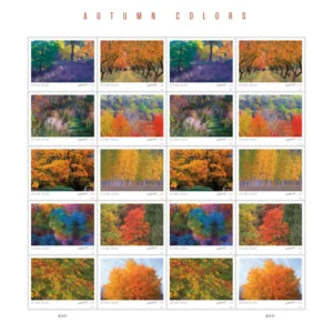 Autumn Colors 2024 USPS Forever Stamps - Sheet of 20 (5-Pack) - Commemorative & Heritage Stamps product image