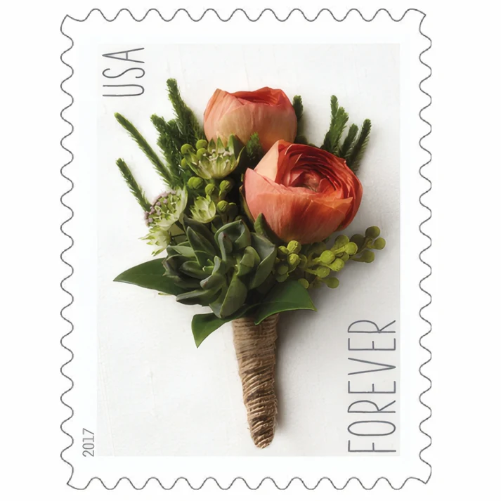 Celebration Boutonniere 2017 USPS Forever Stamps - Sheet of 20 (5-Pack) - Commemorative & Heritage Stamps product image