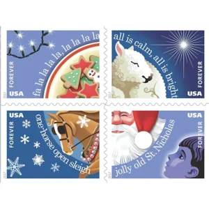 Christmas Carols 2017 USPS Forever Stamps - Booklet of 20 (5-Pack) - Holiday & Seasonal Stamps product image