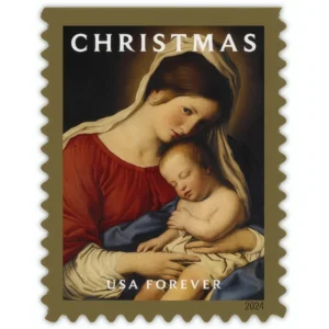 Christmas Virgin and Child 2024 USPS Forever Stamps - Sheet of 20 (5-Pack) - Holiday & Seasonal Stamps product image
