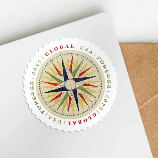 Global:1794 Compass Rose 2025 USPS Forever Stamps - Sheet of 10 (5-Pack) - Commemorative & Heritage Stamps product image