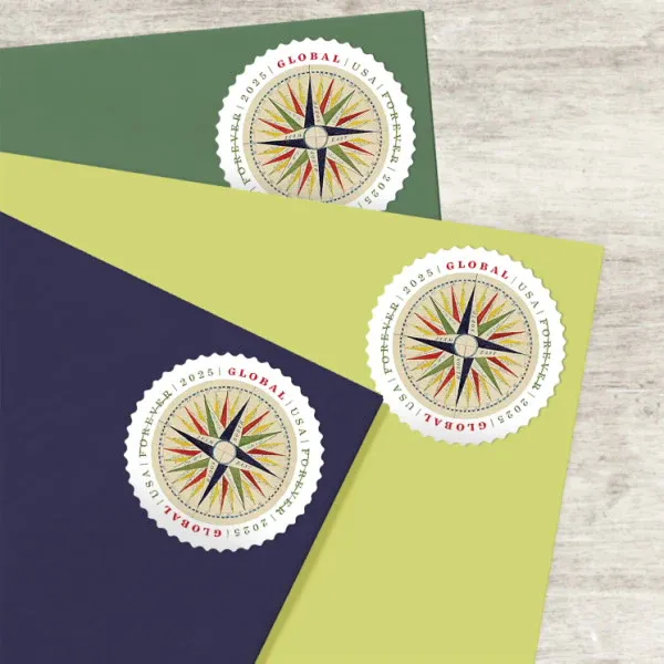 Global:1794 Compass Rose 2025 USPS Forever Stamps - Sheet of 10 (5-Pack) - Commemorative & Heritage Stamps product image