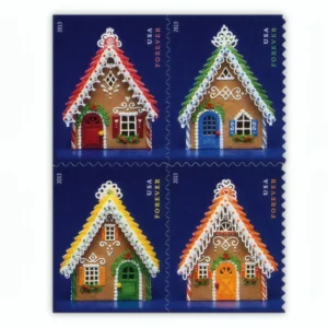 Gingerbread Houses 2013 USPS Forever Stamps - Booklet of 20 (5-Pack) - Holiday & Seasonal Stamps product image