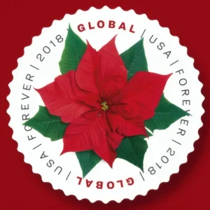 Global Poinsettia 2018 USPS Forever Stamps - Booklet of 10 (5-Pack) - Commemorative & Heritage Stamps product image