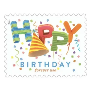 Happy Birthday 2021 USPS Forever Stamps - Sheet of 20 (5-Pack) - Commemorative & Heritage Stamps product image
