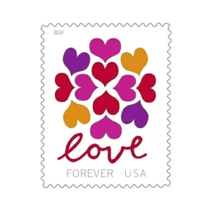 Hearts Blossom 2019 USPS Forever Stamps - Sheet of 20 (5-Pack) - Commemorative & Heritage Stamps product image