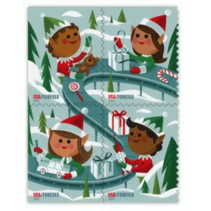 Holiday Elves USPS Forever Stamps - Booklet of 20 (5-Pack) - Commemorative & Heritage Stamps product image