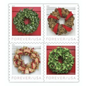 Holiday Wreaths 2019 USPS Forever Stamps - Booklet of 20 (5-Pack) - Holiday & Seasonal Stamps product image