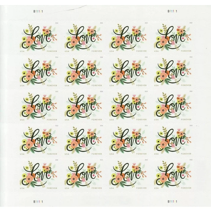 Love Flourishes 2018 USPS Forever Stamps - Sheet of 20 (5-Pack) - Commemorative & Heritage Stamps product image