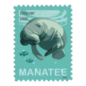 Save the Manatees 2024 USPS Forever Stamps - Booklet of 20 (5-Pack) - Floral, Garden & Wildlife Stamps product image