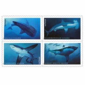 Sharks 2017 USPS Forever Stamps - Sheet of 20 (5-Pack) - Floral, Garden & Wildlife Stamps product image