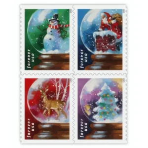 Snow Globes 2023 USPS Forever Stamps - Booklet of 20 (5-Pack) - Commemorative & Heritage Stamps product image