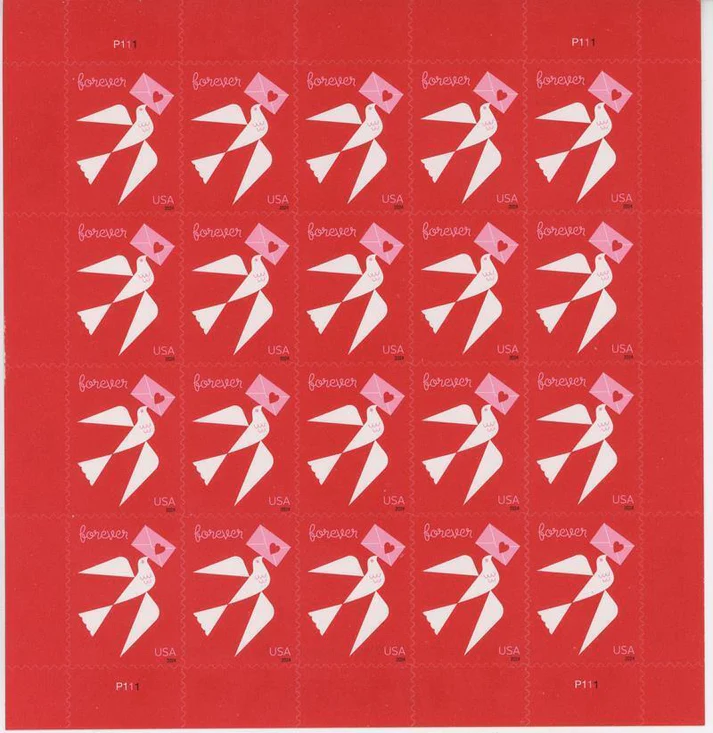 Love 2024 USPS Forever Stamps - Sheet of 20 (5-Pack) - Commemorative & Heritage Stamps product image