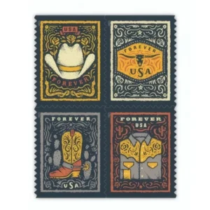 Western Wear 2021 USPS Forever Stamps - Booklet of 20 (5-Pack) - Commemorative & Heritage Stamps product image