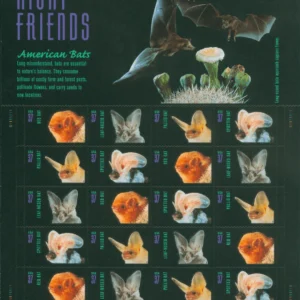 37c American Bats 2002 USPS Forever Stamps - Sheet of 20 (5-Pack) - Floral, Garden & Wildlife Stamps product image